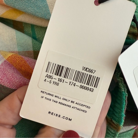 Reiss Matilda Jr. Crossback Madras Plaid Dress size 4-5yrs NWT! - Picture 7 of 9